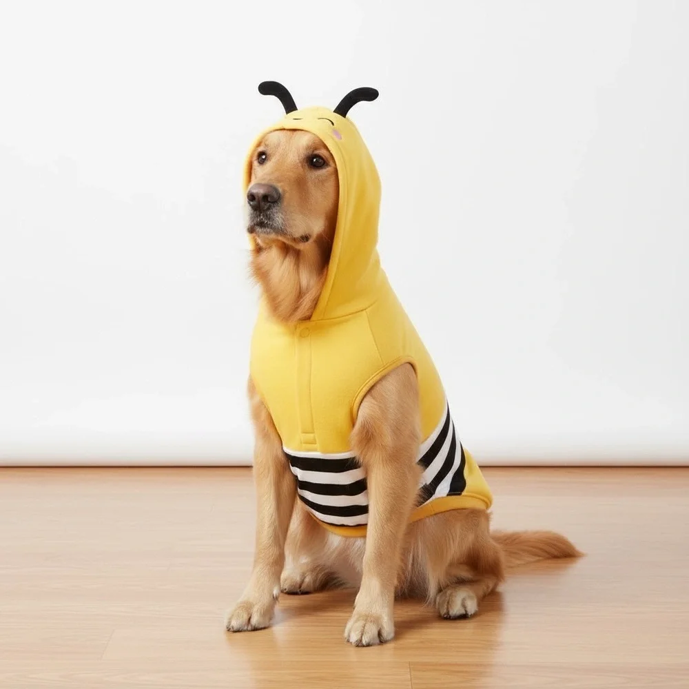 Squishmallows Yellow and Black Striped Dog Hoodie
